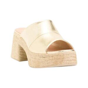 GAIMO Made In Spain Leather Block Heel Espadrille Sandals